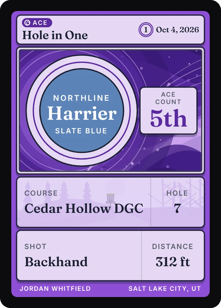 Example Ace card in purple