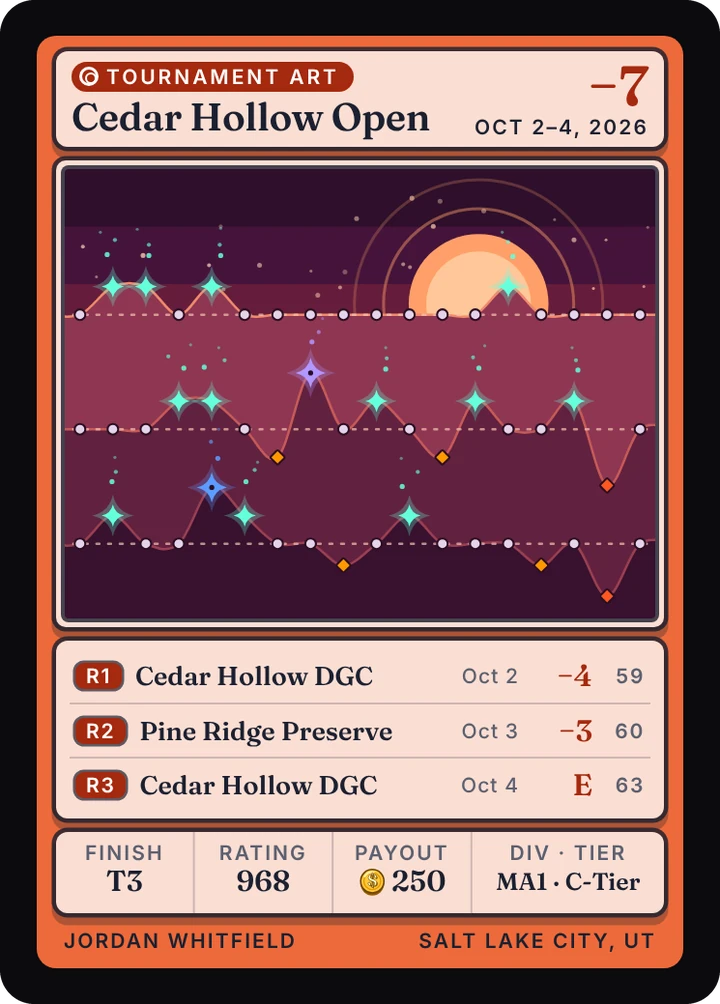 Example Tournament Art card in orange